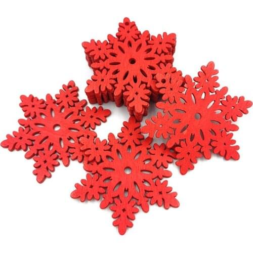 10pcs Red Stars Unfinished Natural Wood Slices DIY Wooden Christmas Tree Hanging Ornaments for Party Accessories Gift Tags Craft