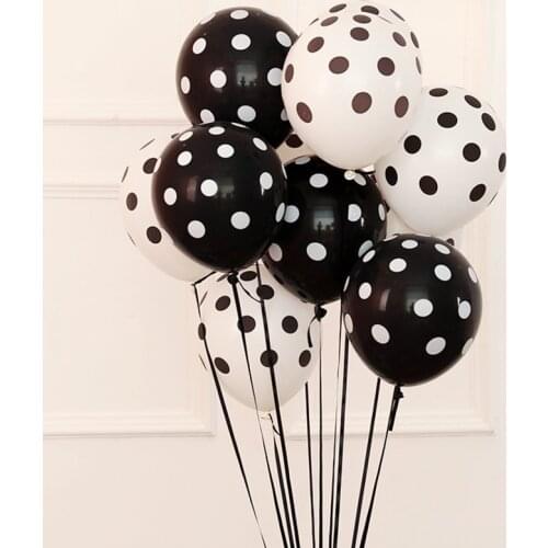 20Pcs /lots 12 inch Black and white printed latex balloons wedding bar Taking pictures Photo Prop supplies Party Decoration