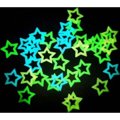 46MM Three-dimensional Hollow Star Wall Sticker 40Pcs Yellow Blue Pink Home Decor Fluorescent Sticker