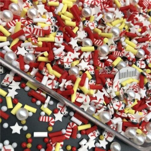 60g Christmas Polymerclay,Soft Clay Sprinkles With Diamond For Kids Diy/Craft Make/Nail Art/Scrapbook Decoration/Craft Filler