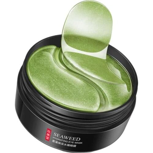 60pcs Green Seaweed Eye Mask Nourishing Moisturizing Hydration Eye Stickers Anti Wrinkle Dark Circles Gel Patches Skin Care