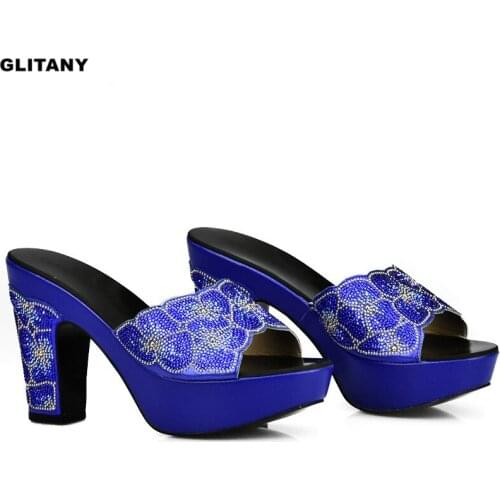 African Slippers Summer High Heels High Quality African Sandals Heels Pumps African Wedding Shoes Italian Design Shoes for Women