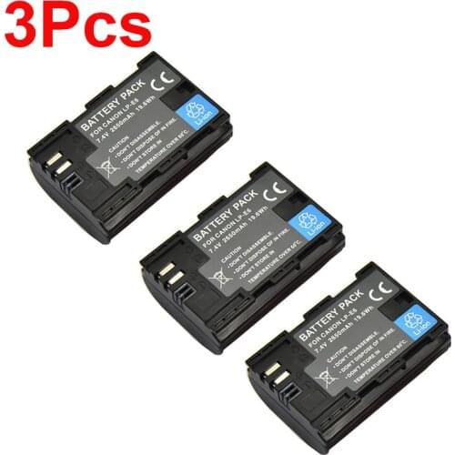2650mAh Camera Battery LP-E6 LP E6 LP-E6N Battery For Canon EOS 5DS 5D Mark II Mark III 6D 7D 60D 60Da 70D 80D DSLR EOS 5DSR