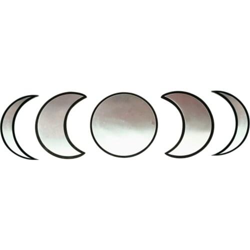 Bohemian Acrylic Moonphase Living Room Mirror DIY Wall Sticker Wooden Moon Phase Mirror House Decoration