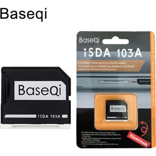 BASEQI Aluminum microSD Adapter Metal TF Card Reader for MacBook Air 13" and MacBook Pro 2009 2010 2011 2012 13"/15" Non-Retina