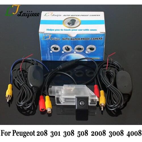 Car Parking Camera For Peugeot 208 301 308 508 2008 3008 4008 / RCA AUX HD Night Vision Wireless Auto Rear View Reversing Camera