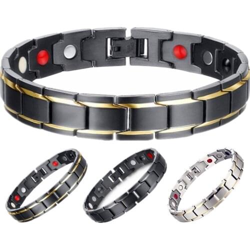 4 model Black Mens Health Bracelets & Bangles Magnetic H Power Stainless Steel Charm Bracelet Jewelry for Man & woman