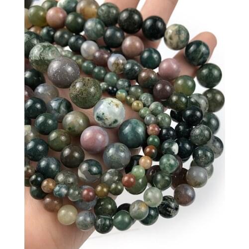 Natural Stone beads green India Agatea Stone Round Spacer Loose carnelian beaded for Jewelry Making DIY Bracelet Earring 15