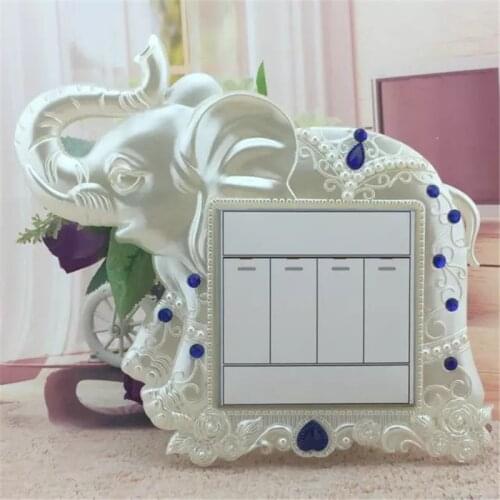 Elephant switch cover cartoon animal room bedroom decoration switch sticker luminous switch socket wall sticker switch protectiv