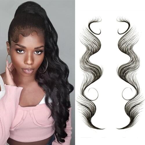 Vigorous 5 Styles Baby Hair Temporary Tattoos Sticker DIY Natural Curly Hair Edges Long Lasting Waterproof hair on the temples