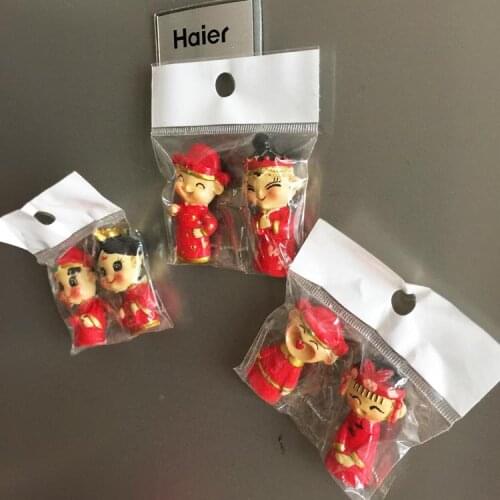 Chinese style stereo bride and groom magnet fridge magnet