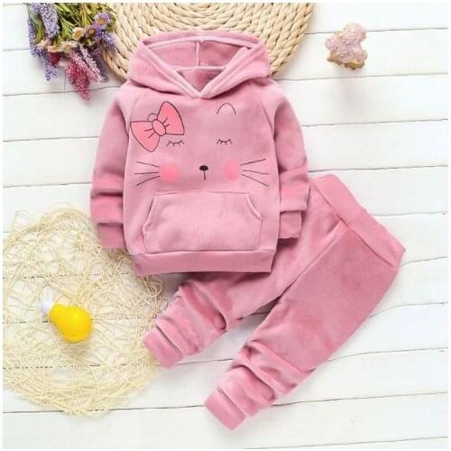 CUTEMOON Baby Girl Clothing Set Childern Girl Casual Leisure T-shirt+Lace Dress Pants Toddler 2pcs Suit Bebe Girl Cute Clothes