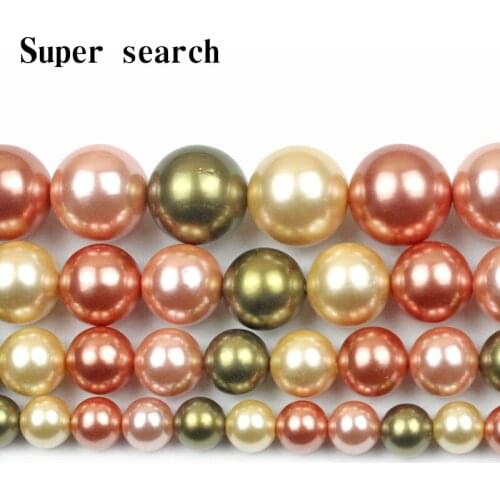 Wholesale Natural Champagne Shell Pearl Round Beads For Jewellery Making Necklace Making Diy Bracelet Jewelry 6-12mm Earring