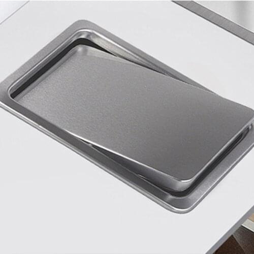 Stainless Steel Garbage Flap Lid Trash Bin Cover Flush Built-in Balance Swing Flap Garbage Lid for Kitchen Counter