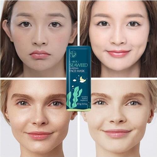 Moisturizing Sleeping Facial Mask Fresh Anti-Acne Seaweed Essence Oil Control Hydrating Sheet Skin Care Acne Treatment