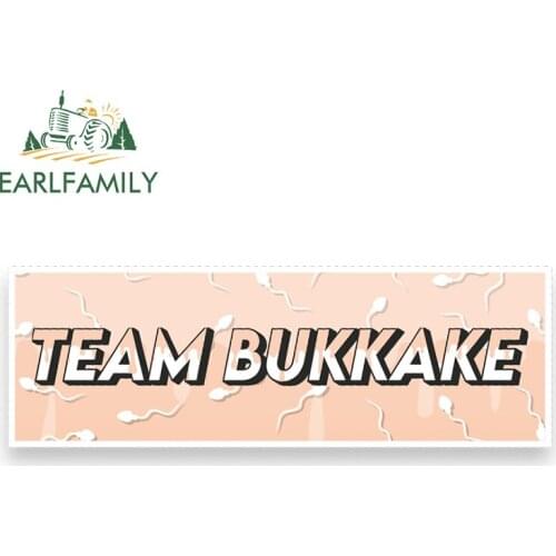 EARLFAMILY 13cm x 4.5cm for Team Bukkake Auto Decal DIY Anime Car Graffiti Sticker Waterproof Decor Suitable for Fold GTR EVO SX