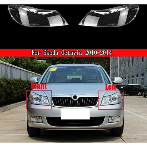 Car Headlight Lens Glass Lampcover Cover Lampshade Bright Shell Product Transparent For Skoda Octavia 2010 2011 2012 2013 2014
