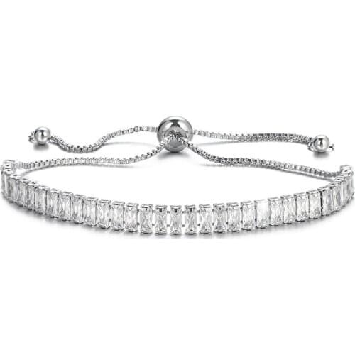 Bettyue Charming White Color Bracelet With Rectangle Zirconia For Women&Girls Adjustable Ornament In Wedding Party Fancy Gift