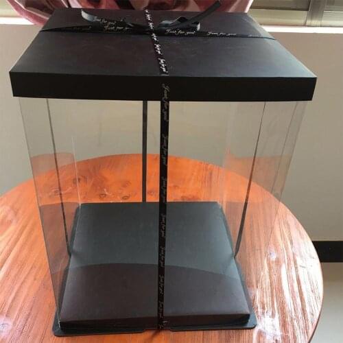 Transparent Empty Gift Box for Artificial Teddy Bear Rose Flower Gifts Box Women Plush Bear Rabbit Gift