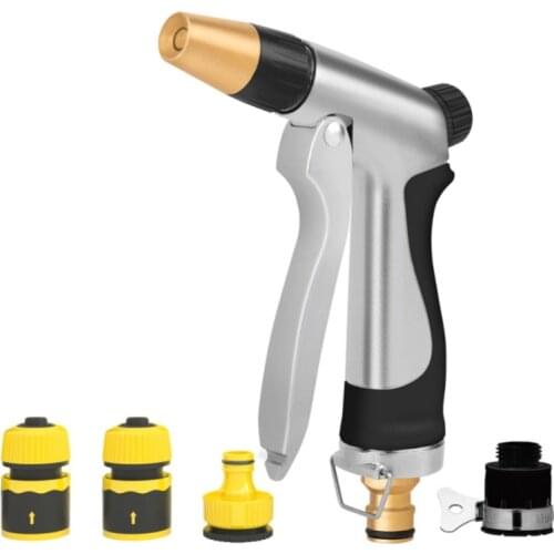 Garden Watering Tool Hose Nozzle Adjustable High Pressure Car Wash Watering for Gardening Car Wash Spraying Kits