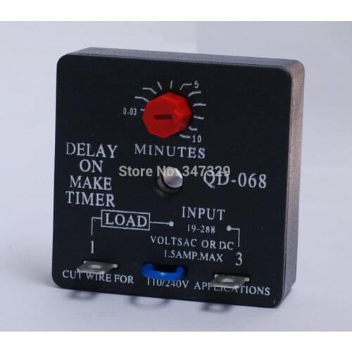 Time Delay Relay QD-068 Delay On Make Timer with 0.03~10Minutes Adjustable Delay, Universal 19~288VAC Fits ADM-2, TD69, ICM102