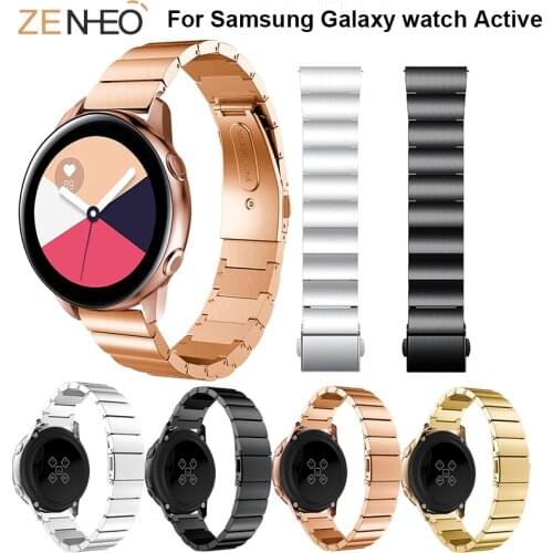 Luxury Stainless Steel Watch Band For Samsung Galaxy watch Active Bracelet Strap replacement wrist For Samsung Galaxy Bands 20mm