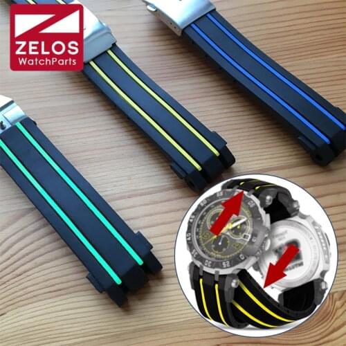 Rubber watch band for TS Tissot T-Sport T092 47.2*45.25mm automatic watch