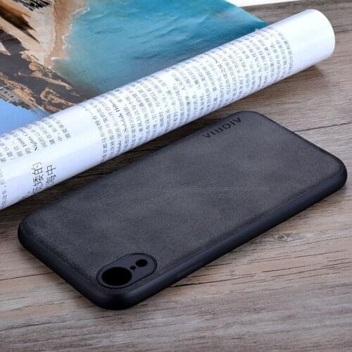 For iPhone XR Case 6.1 inch Luxury funda Vintage leather Skin cover hoesje for iphone xr phone case coque capa fashion