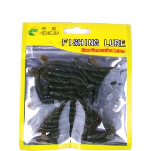 50PCS Worm Bait Fishing Lure50mm Artificial Silica gel Soft Bait Minnow Crankbait Wobbler Jig Swimbait Perch Carp Fishing tackle