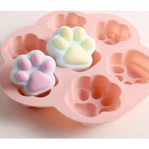 Cartoon Cat Claw Silicone Cake Mold Chocolate Maker Bear Paw Footprints Pudding DIY Baking Decorating Tools Accessories 7 Holes