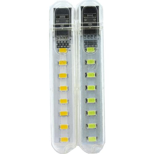 USB LED Book Lights 3LEDs 8LEDs SMD 5630 5730 LED Bulb 5V Power Input White 5000-6500K Warm White 3000-3500K USB Night light