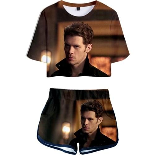 TV series The Vampire Diaries Niklaus Mikaelson Two Pieces sets Women Fashion girls 3D T-shirts shorts Clothes
