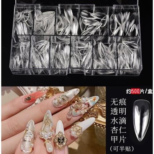 Ultra-thin non-marking almond nail slices/ no polishing and extension