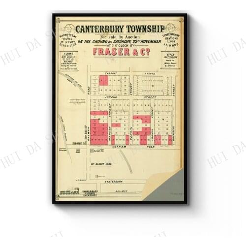 Canterbury Melborune Vintage Real Estate Advert Art Print Poster or Canvas Artwork