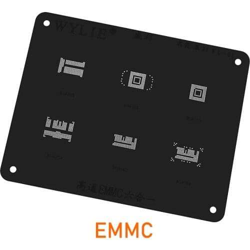 Wylie WL-51 Reballing BGA Stencil For BGA221 BGA153 BGA169 BGA254 BGA162 BGA186 Nand Flash EMMC IC Chip Tin Net Black Steel Mesh