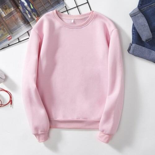 Woman Solid Color Sweatshirt Casual Loose Fit Hoodie Harajuku Aesthetic Streetwear Velvet Pullover White Tops Korean Pop