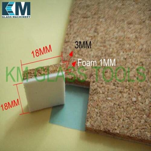 1 square metres! 3MM+1(Foam) x18x18 Cork pads,Cork Distance Pads,Glass spacer,glass pads,cork packing,cork gasket