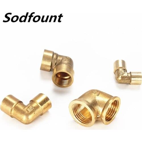 10pcs 1/8" 1/4" 3/8" 1/2" Female x Male Thread 90 Deg Brass Elbow Pipe Fitting Connector Coupler For Water Fuel Copper