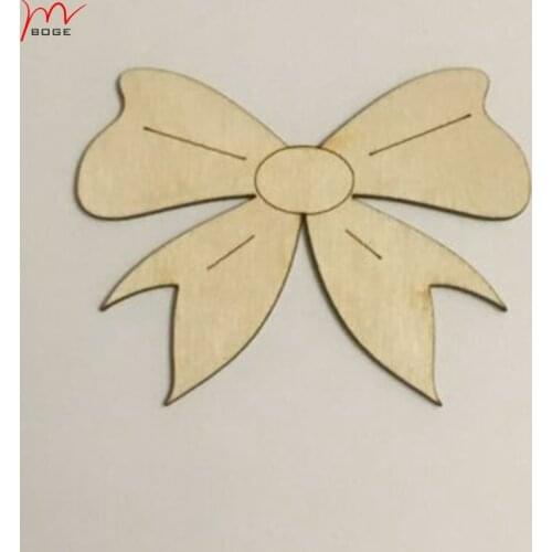 20pcs Bow Cutout wooden laser cut crafts craft wood slices wooden gifts 15cm