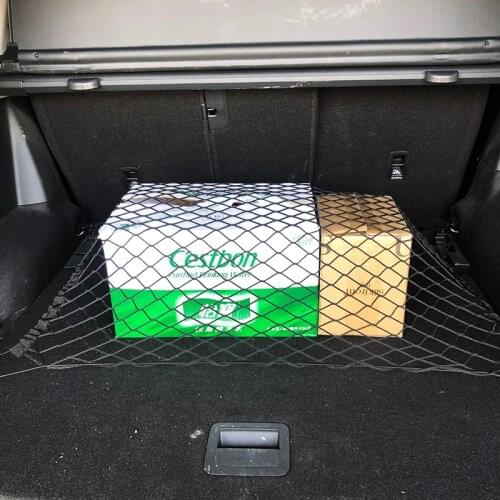 2021 70 X 70cm Universal Car Trunk Net Luggage Storage Cargo Organizer Nylon Stretchable Elastic Mesh Net With 4 Plastic Hooks