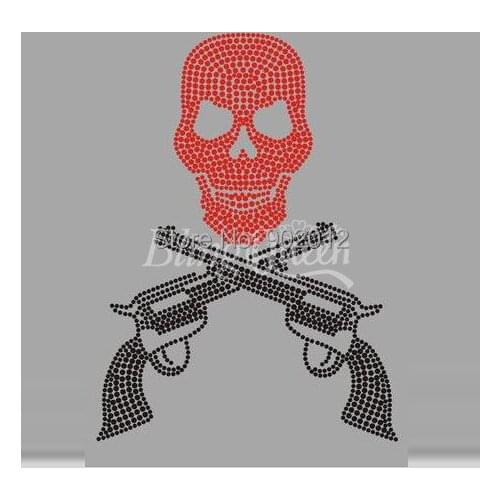 25PCS/LOT BlingQueen Korean Rhinestud Transfers Skull Design
