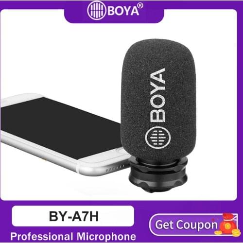 BOYA By-A7H Mic 3.5Mm Jack Phone Microphone Digital Stereo Condenser Mobile Phone Record Microphone Port Recording Interview F