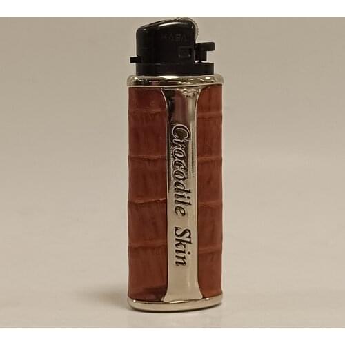 Lighter Case Real Genuine Leather Exotic Crocodile Skin Gift Box Protector Storage Gas Lighter Cover Cigarette Accessories