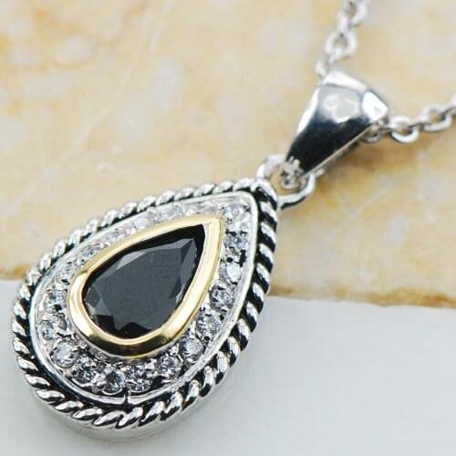 Black Onyx 925 Sterling Silver Fashion Jewelry Pendant TE625
