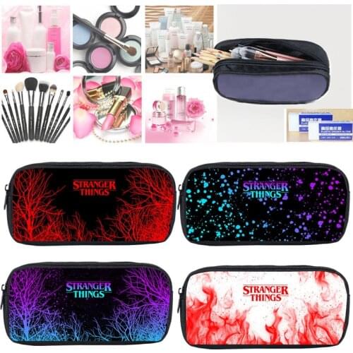 3D Makeup Box Bags Mochila Anime Stranger Things Season 4 Pencil Case School Supplies Kids Stationery Storage Pouch Cosmetic