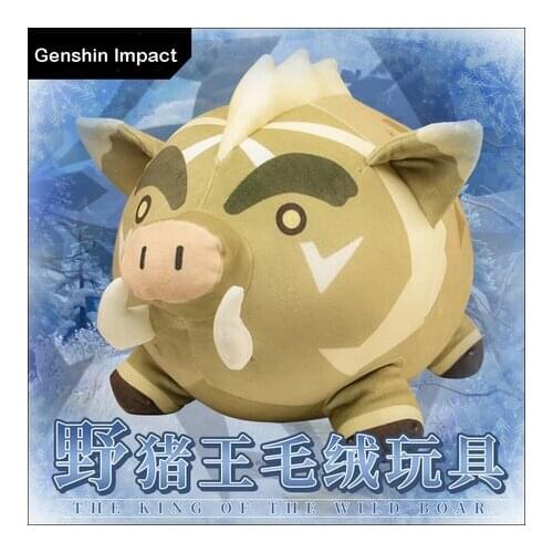 Lovely Game Genshin Impact Plush Doll Cartoon Wild Boar Throw Pillow Siesta Cushion Ornament Cosplay Birthday Gift 26x48cm