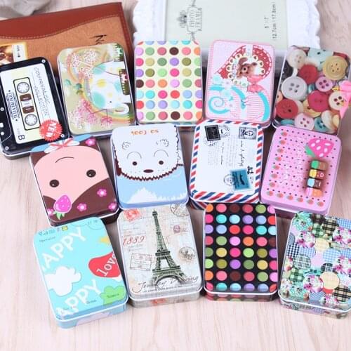Rectangular tinplate box, cute hairpin card sticker box, stationery box, gift storage box wholesale