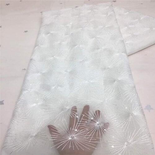 Beautiful Nigerian Sequin Net Lace High Quality 2021 white African French Tulle Mesh Lace for Wedding Sewing 5Yards/Lot green