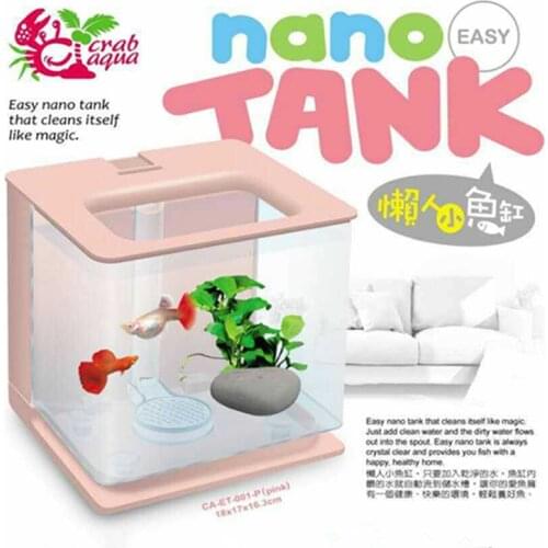 Mini Aquarium fish tank desk aquarium Black White Green pink Mini Aquarium Fish Tank with LED Lamp