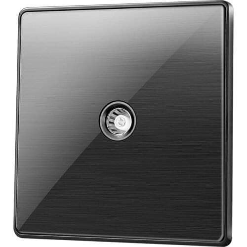 1 Gang Weak electricity class wall Black stainless steel acrylic panel TV socket outlet kd1-DS